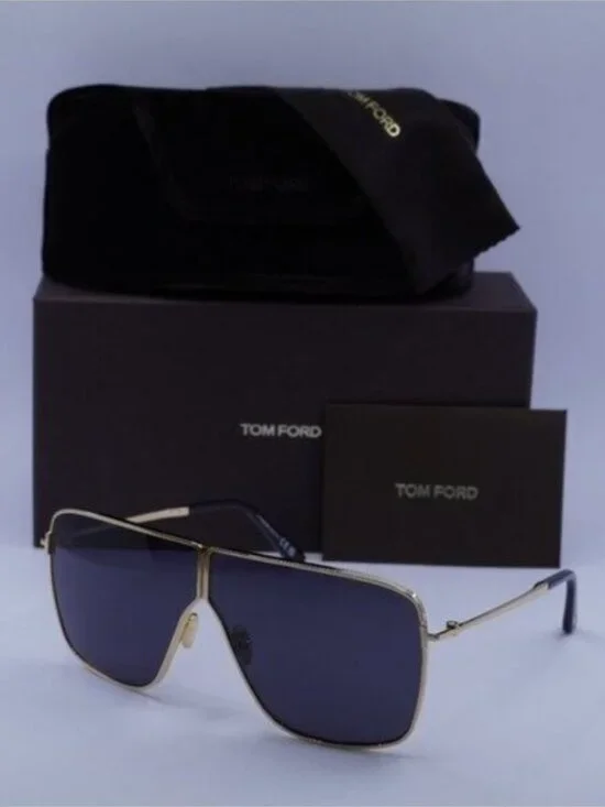 Tom Ford FT1159 30A Huxley Aviator Sunglasses - Shiny Deep Gold/Smoke