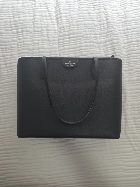 kate spade New York Black Leather Tote Bag