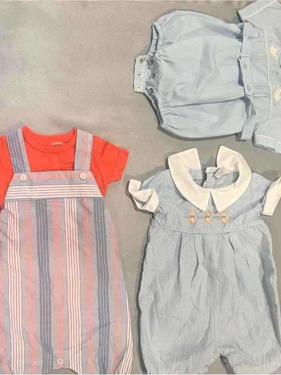 Striped Romper with Red Tee - Baby Outfit