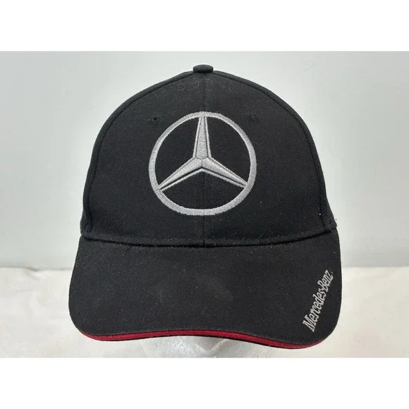 Mercedes-Benz Hat Black Embroidered Emblem Baseball Cap Adjustable Strap