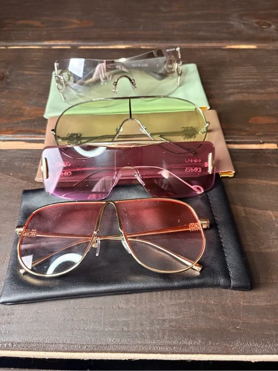 Women's Gradient Aviator Sunglasses - Pink Lenses