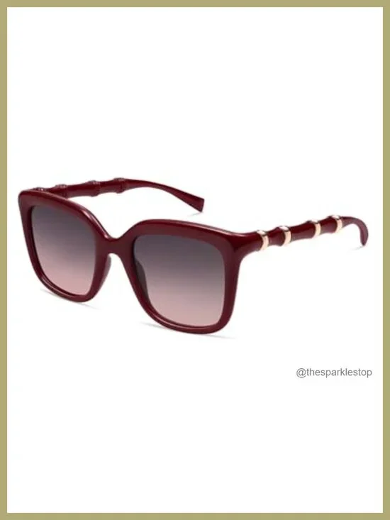 Retro Chunky Square Polarized Sunglasses Bamboo Temple UV400 Unisex