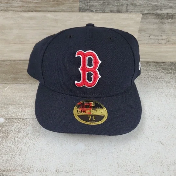 New Era Boston Red Sox 59Fifty Navy Fitted Hat Cap Sz 7 3/4