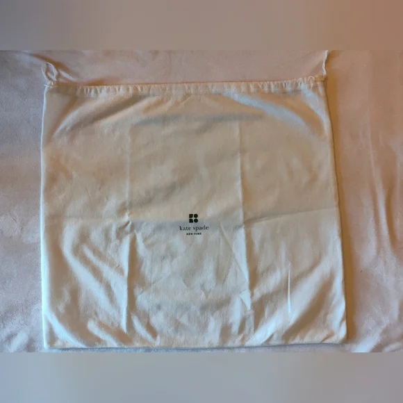 Kate Spade Large White Dust Bag 21.5x19.5 Logo Drawstring Storage Cover EUC