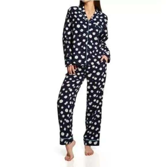 Kate Spade‎ New York Womens Flannel Long Notch PJ Set KS92573 Size XL