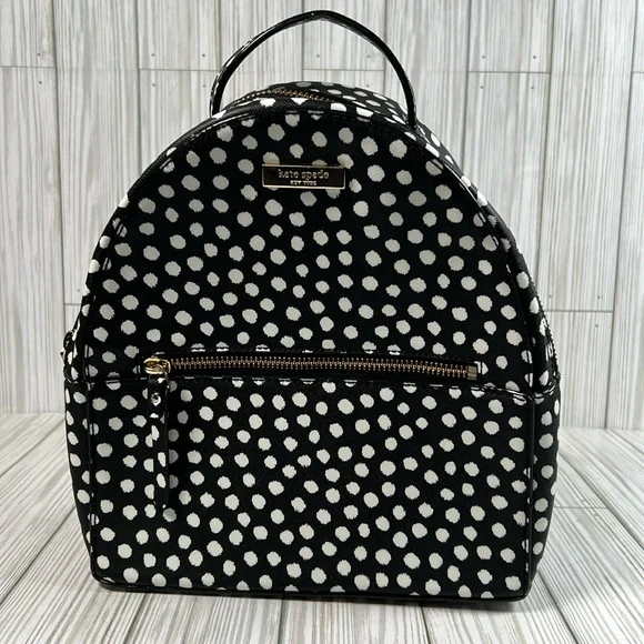 Kate Spade Laurel Way Printed Musical Dot‎ Black White Sammi Backpack Bag