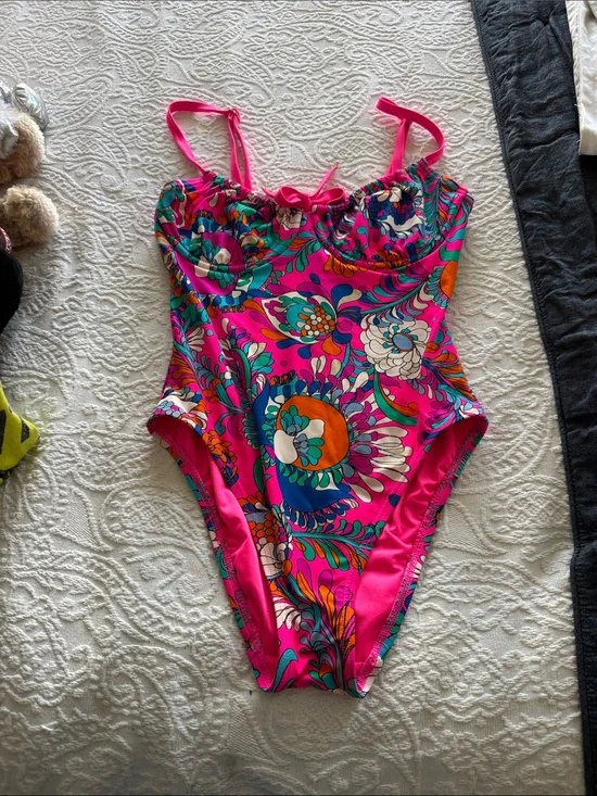 kate spade Pink Floral Print One-Piece Swimsuit