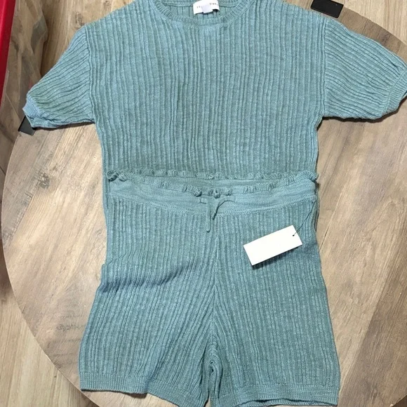 Free Assembly Ribbed Knit Two Piece