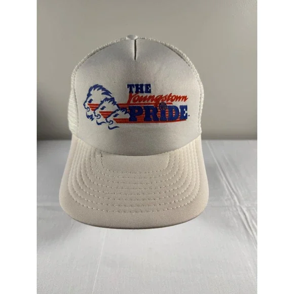 Vintage Youngstown Pride WBL Basketball Trucker Hat Mesh Snapback White Speedway