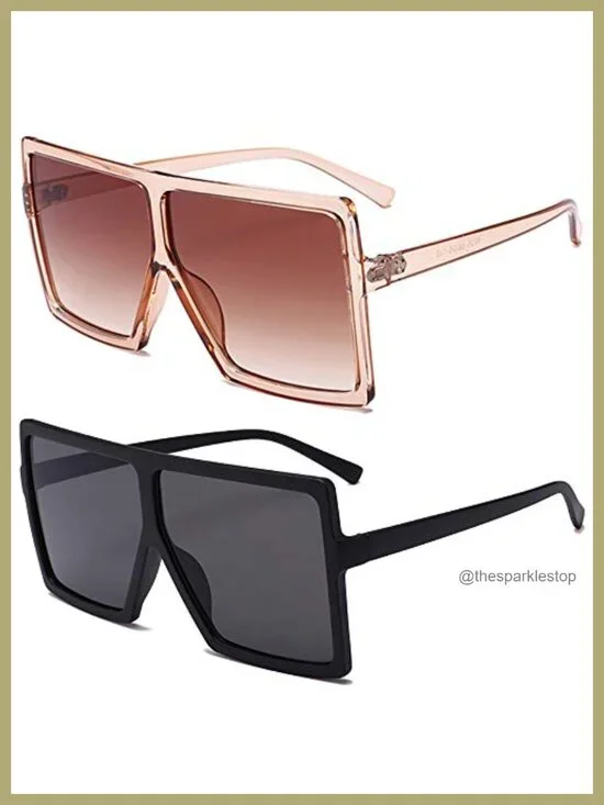 Oversized Square Sunglasses for Women Men UV400 Protection 70mm