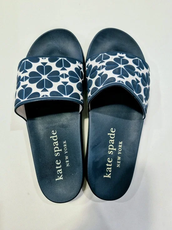 kate spade Navy and White Floral Slide Sandals size 10