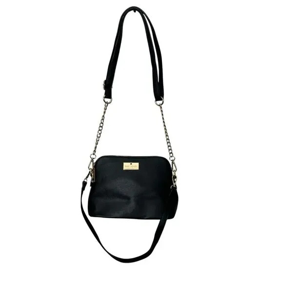 Kate Spade Crossbody Bag Black Saffiano‎ Leather Adjustable Strap Structured