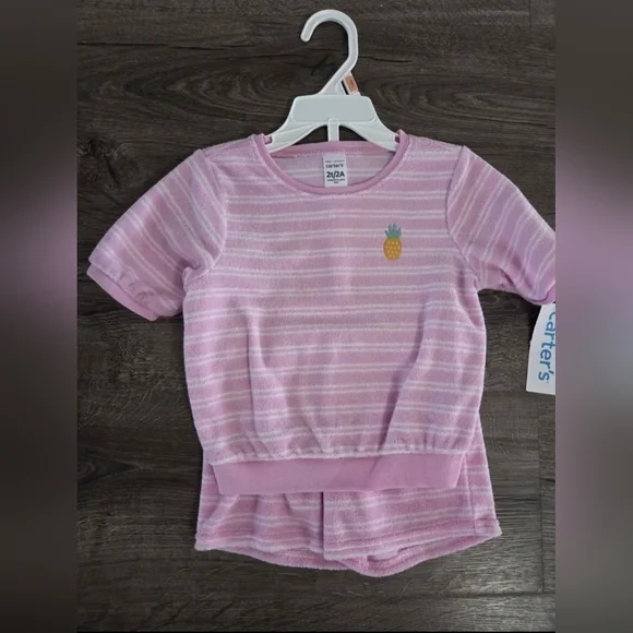 Carter's Girls Striped Terry Outfit Size 2t NWT