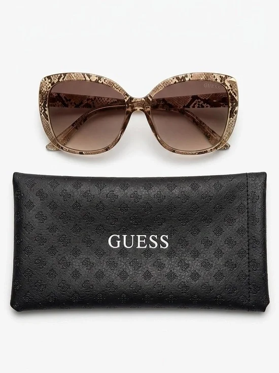 Guess Factory Women's Snakeskin Print Butterfly Sunglasses(Model GF0383) w/ Case