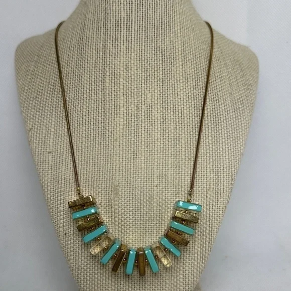 Kate Spade Gold and Aqua Necklace 18” with 2” Extender