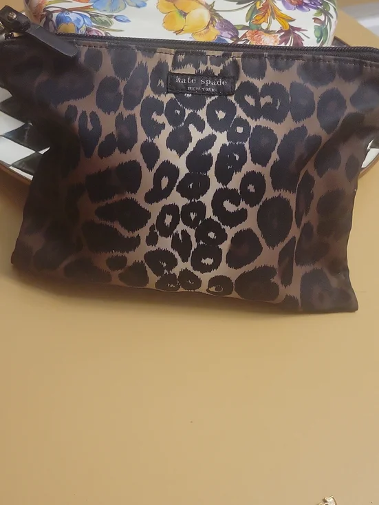 Kate Spade Leopard Print Cosmetic Pouch