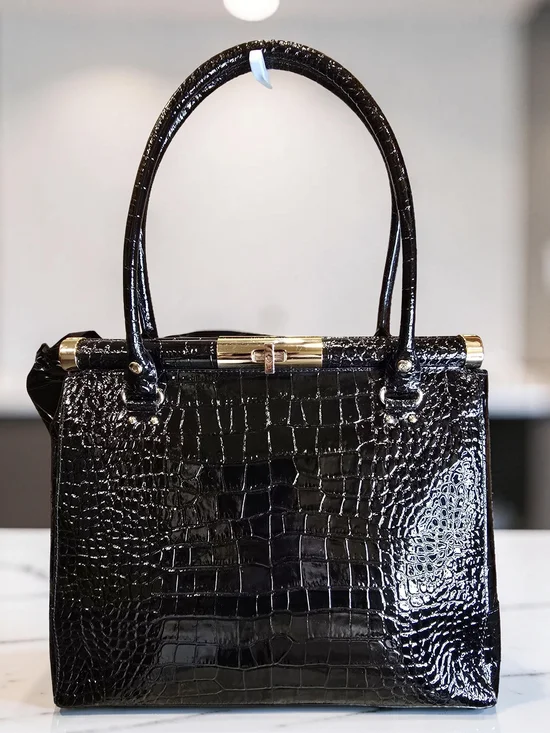 Kate Spade Knightsbridge Constance Croc Patent Leather Satchel Bag