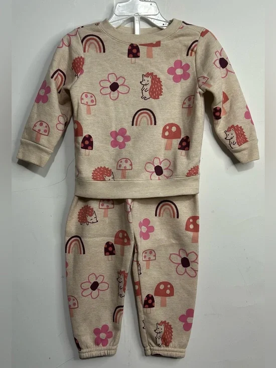 5 for $25🔥Garanimals Mushroom Print‎ Sweatshirt & Pants Set Size 12-18M