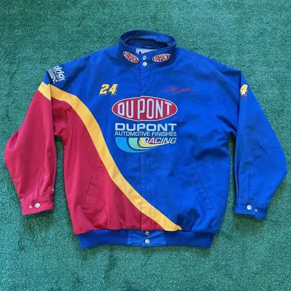 Vintage Chase Jeff Gordon Full Zip Jacket Men’s XL DuPont Red Blue Yellow 90s