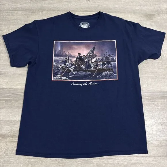 New York Yankees Shirt Crossing The Hudson Fan Favorite Men's Blue XL Cotton Tee