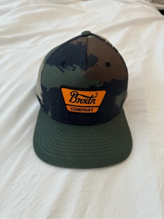 Brixton Black and Green Camo Snapback Hat