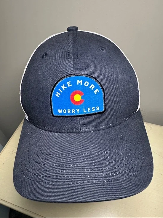 Hike More Worry Less Navy Baseball Cap