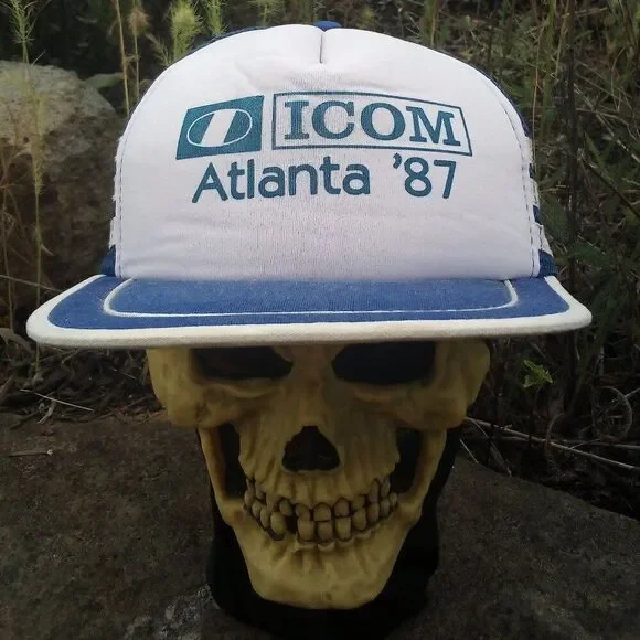 Deadstock Vintage ICOM Atlanta 1987 3 Stripe Trucker Hat