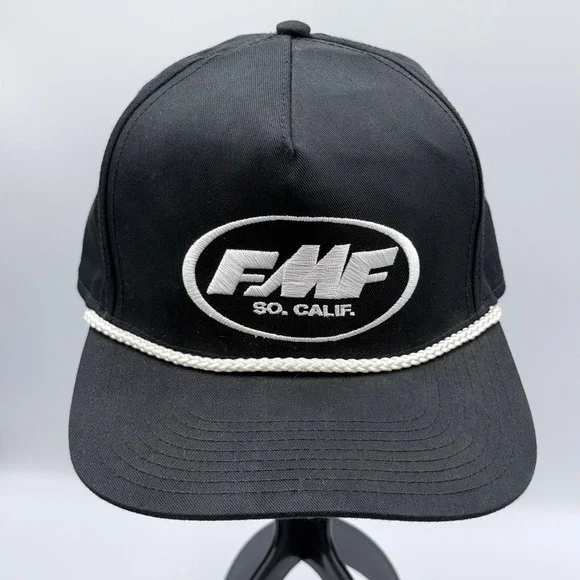 FMF Racing So. Calif. Snapback Hat Black Embroidered Rope Trucker Cap Mens OSFM