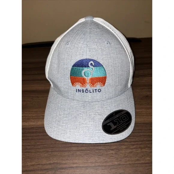 Insolito Tequila Flexfit 110 Cap Gray White Trucker Snap Back Hat Embroidered