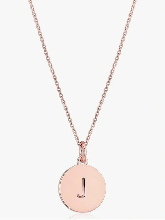 Kate Spade New York Initial Pendant Necklace J Rose Gold