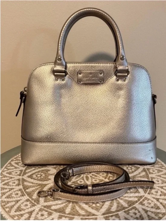 Kate Spade Metallic Golden Dome Handbag with Removable Strap