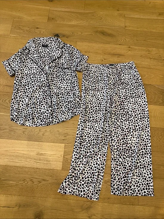 kate spade Leopard Pajama Set - White and Black