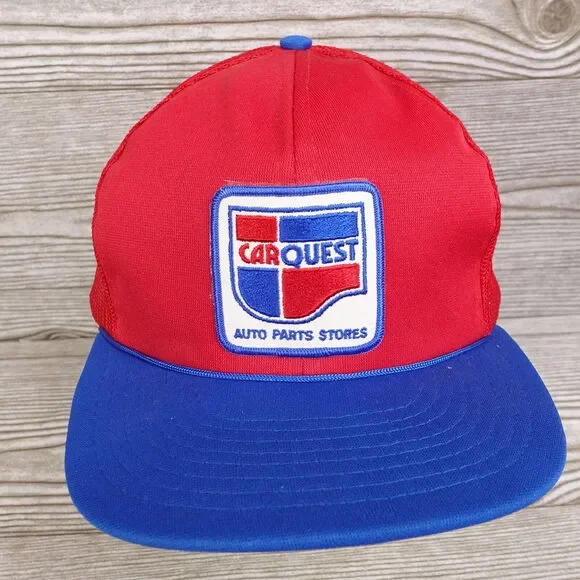 VINTAGE CAR QUEST AUTO PARTS STORE RED‎ BLUE SNAPBACK HAT CAP