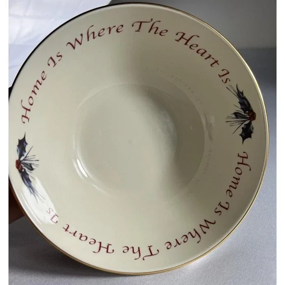 Lenox Winter Greetings Sentiment Bowl Red Cardinal Christmas Holiday