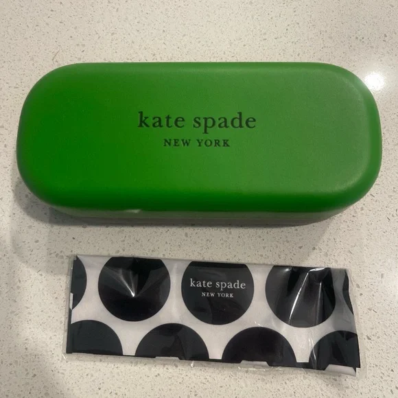 Kate spade Green Hard Shell Eyewear Case with Polka Dot Cloth