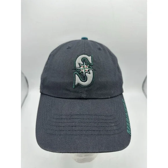 Seattle Mariners '47 Brand Hat Navy Teal Strapback Spellout OSFA MLB
