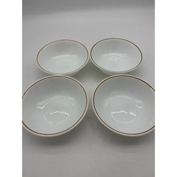 4 Corelle Bowls Corning Indian Summer Brown Stripe 6 1/4
