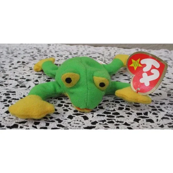 McDonald's Ty Teenie Beanie Smoochy The Frog Creased Tag