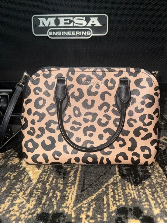 kate spade Leopard Print Dome Satchel - Pink & Black