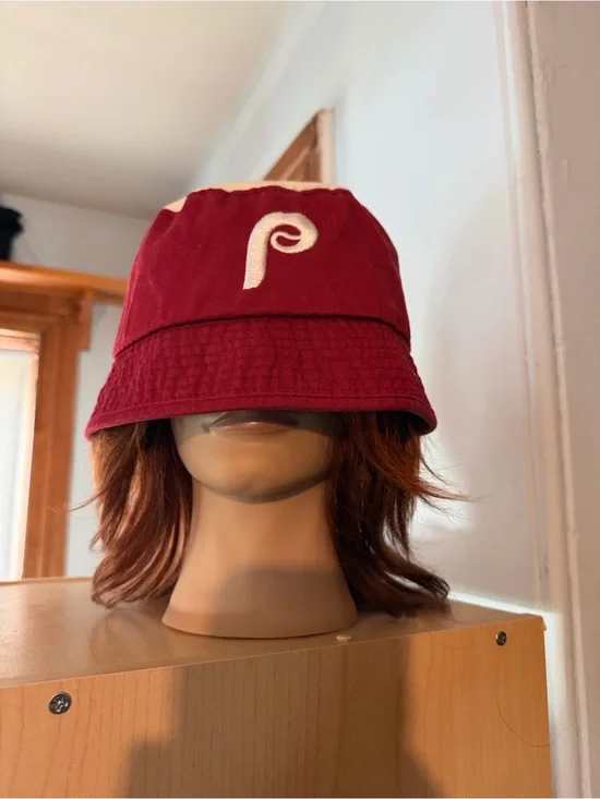 Philadelphia Phillies American Needle Red and White Bucket Hat L/XL