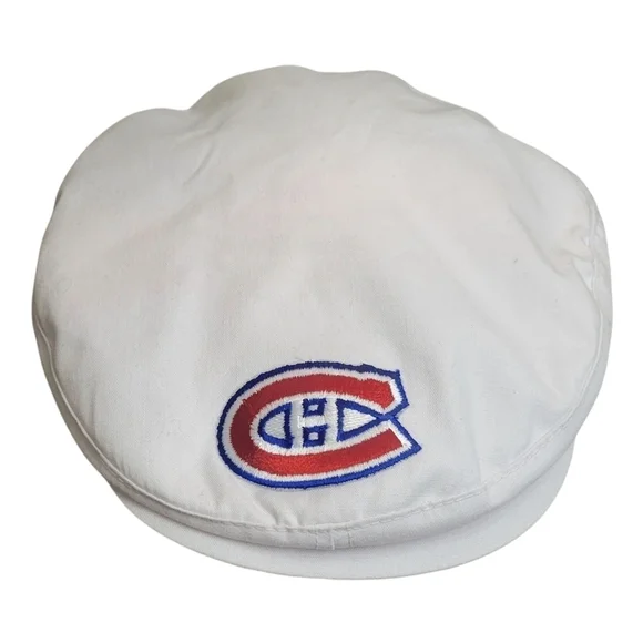 Vintage Montreal Canadiens Beco White Newsboy Cap Adjustable NHL Hat