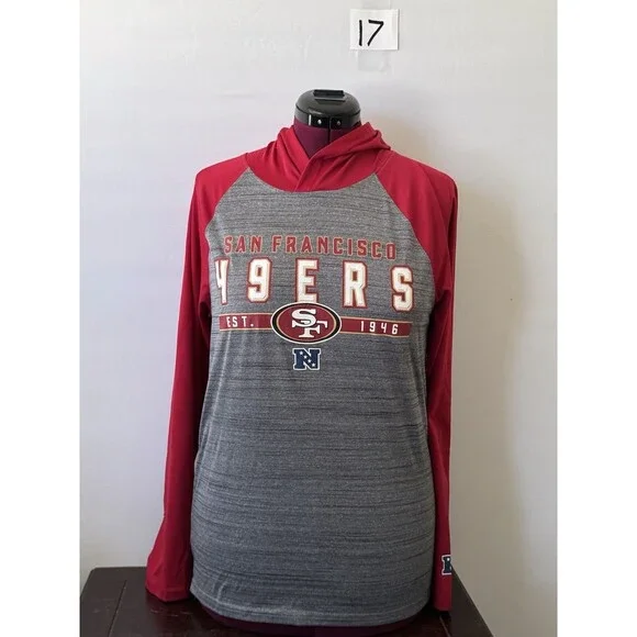 SF 49ers Est 1946 Raglan Hoodie Long Sleeve NFL Team Apparel Small