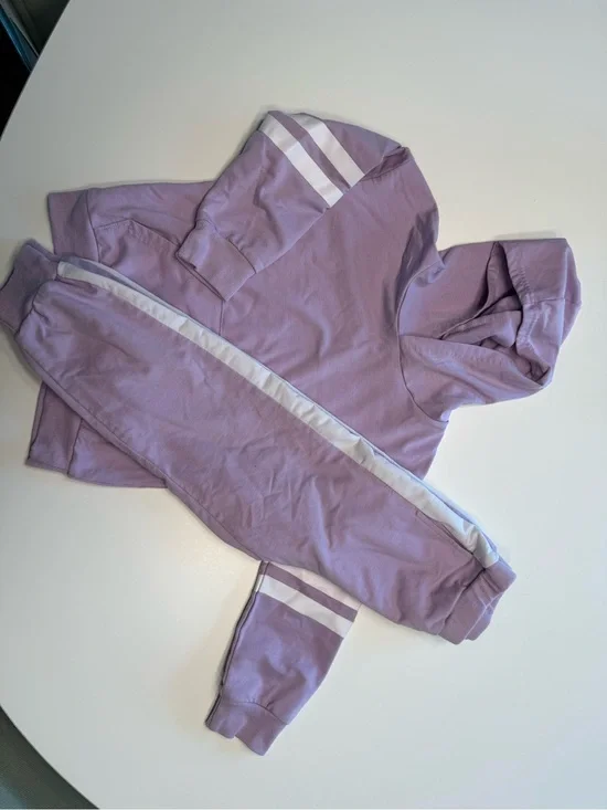 Lavender Hoodie and Jogger Set with White Stripe