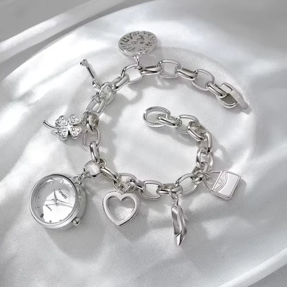 Silver Charm Bracelet Watch