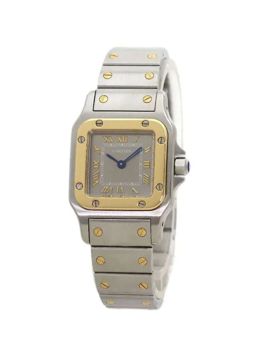 Cartier Santos Galve SM Watch SS 18k Yellow Gold
