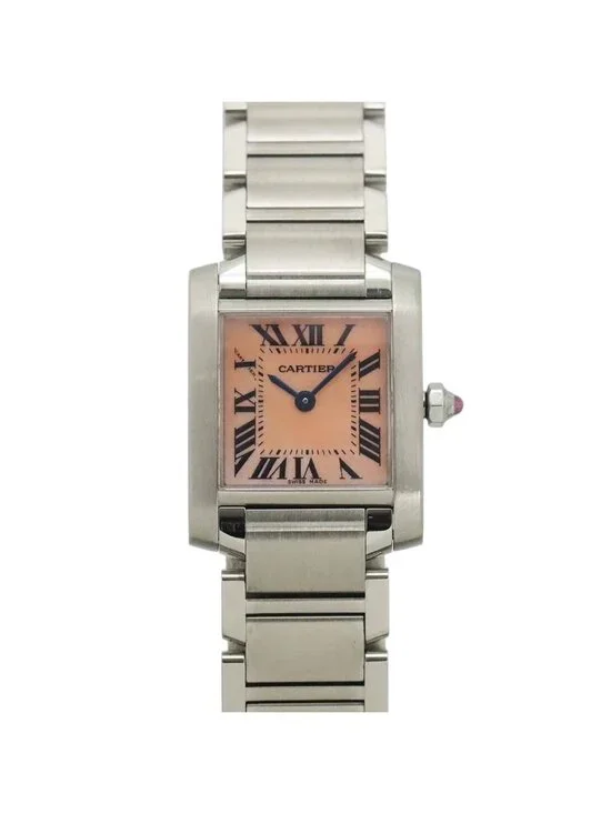 Cartier Tank Francaise SM Watch Pink Shell Quartz