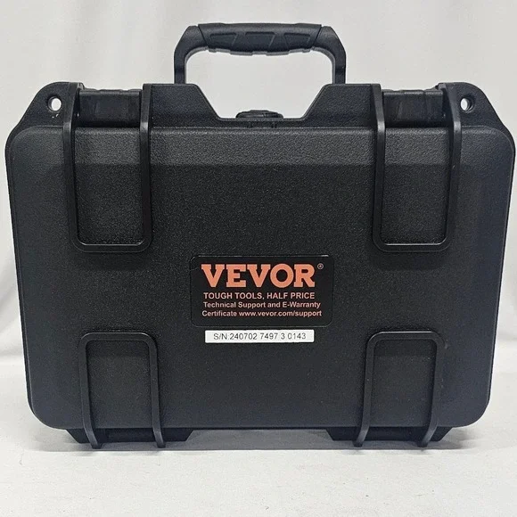 VEVOR Hard Shell Protective Case with Foam Black Rugged Equipment Carry Box