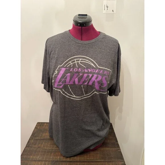 UNK Los Angeles Lakers T Shirt Mens Large Gray Purple NBA Basketball Tee