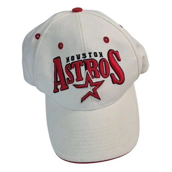 Houston Astros Baseball Cap Mens OSFA Cream Red Wool Blend Embroidered Hat