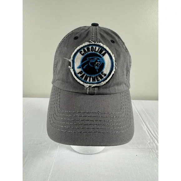 Carolina Panthers NFL 47 Brand Hat Mens Charcoal Gray Distressed Patch Cap Small